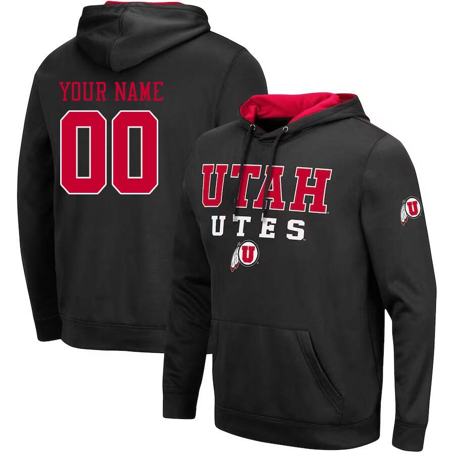 Custom Utah Utes Name And Number College Hoodie-Black